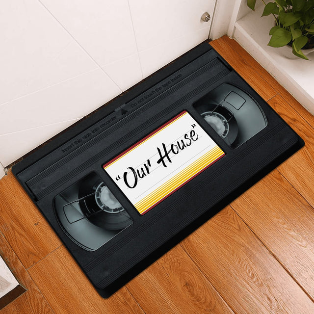Custom Doormat, Personalized Family Name, VHS Tape