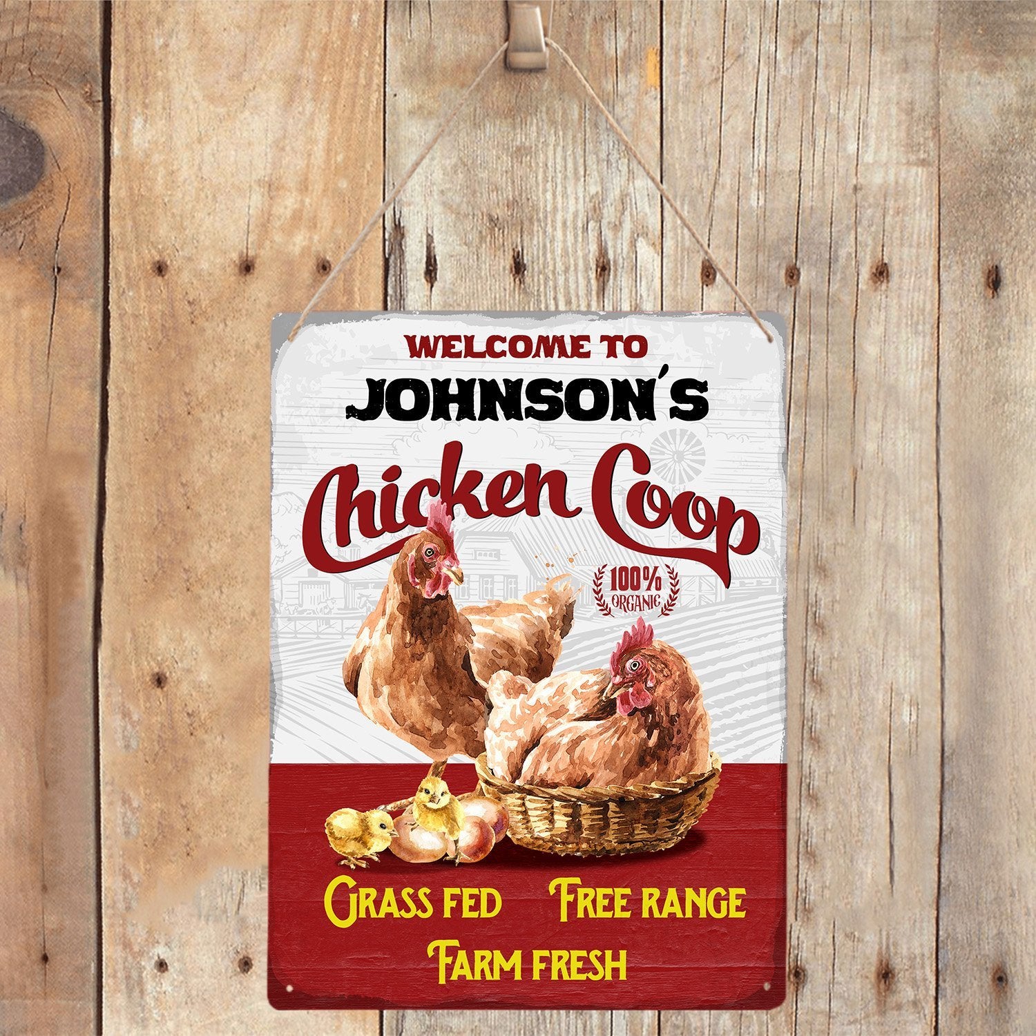 Custom Farm Sign, Chicken Coop, Grass Fed Free Range Farm Fresh