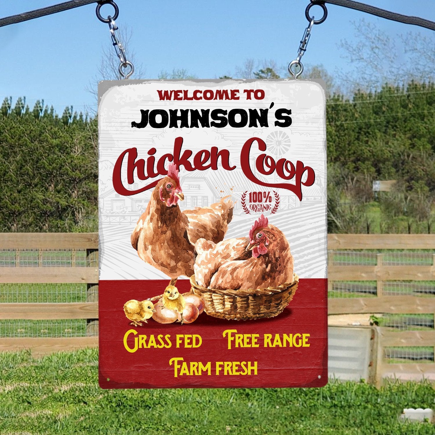 Custom Farm Sign, Chicken Coop, Grass Fed Free Range Farm Fresh