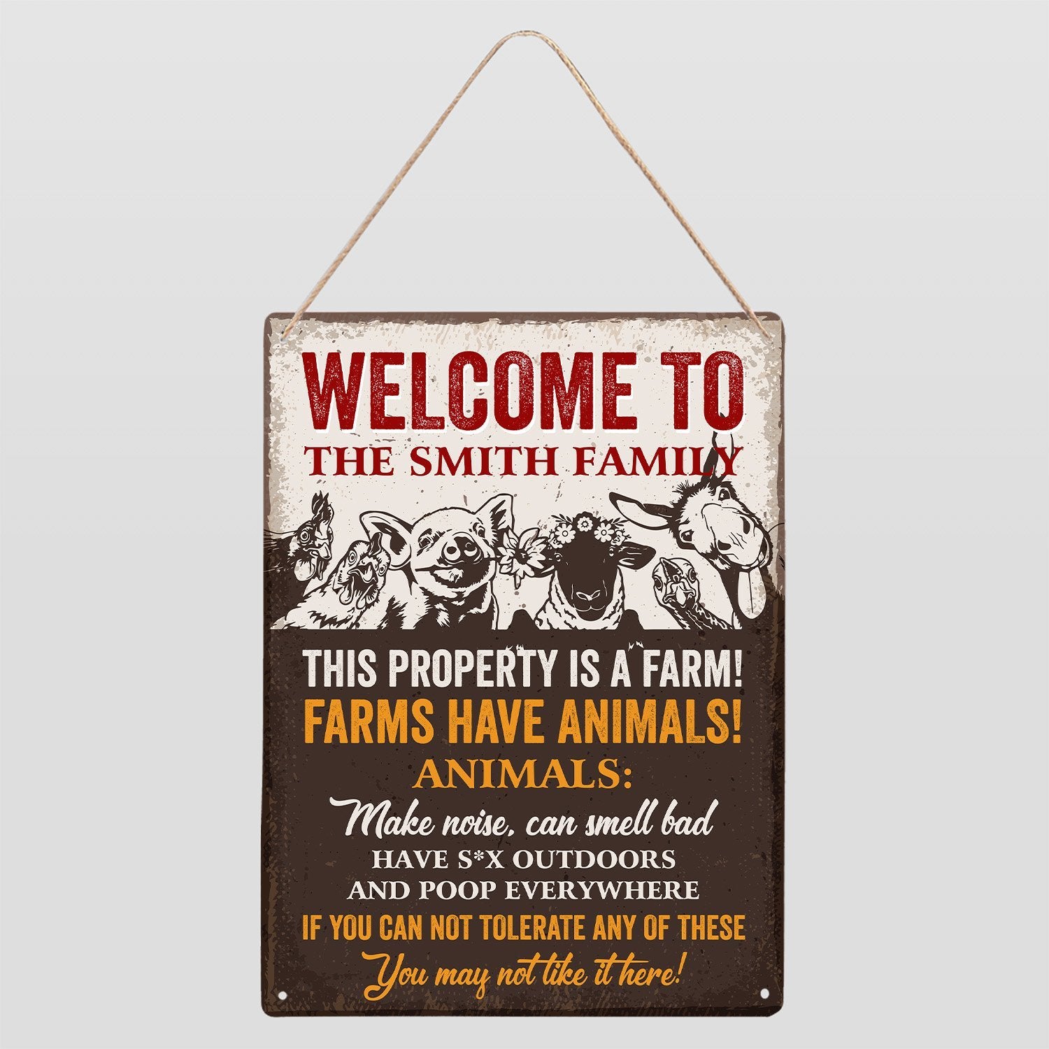 Custom Farm Sign, Farm Have Animals