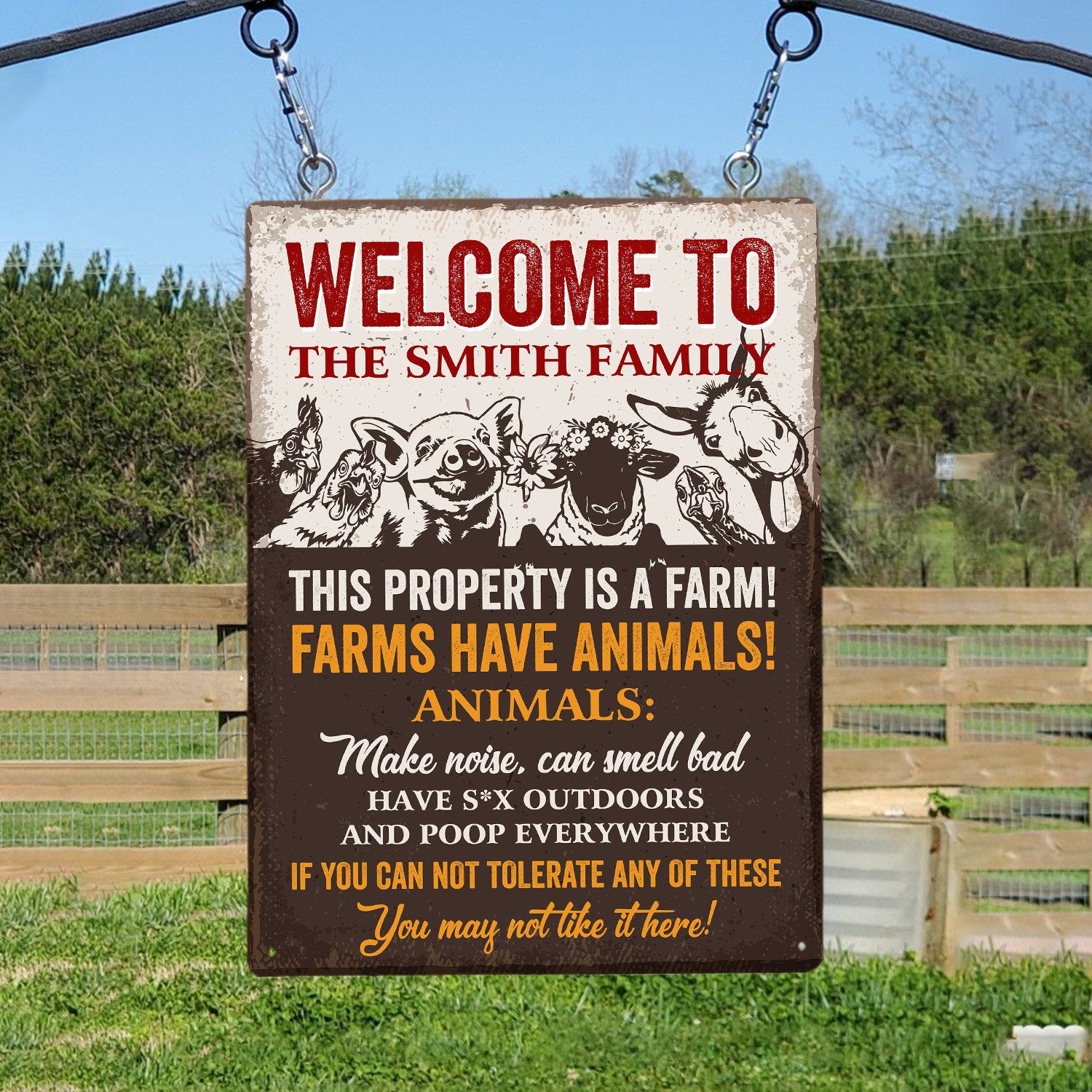 Custom Farm Sign, Farm Have Animals