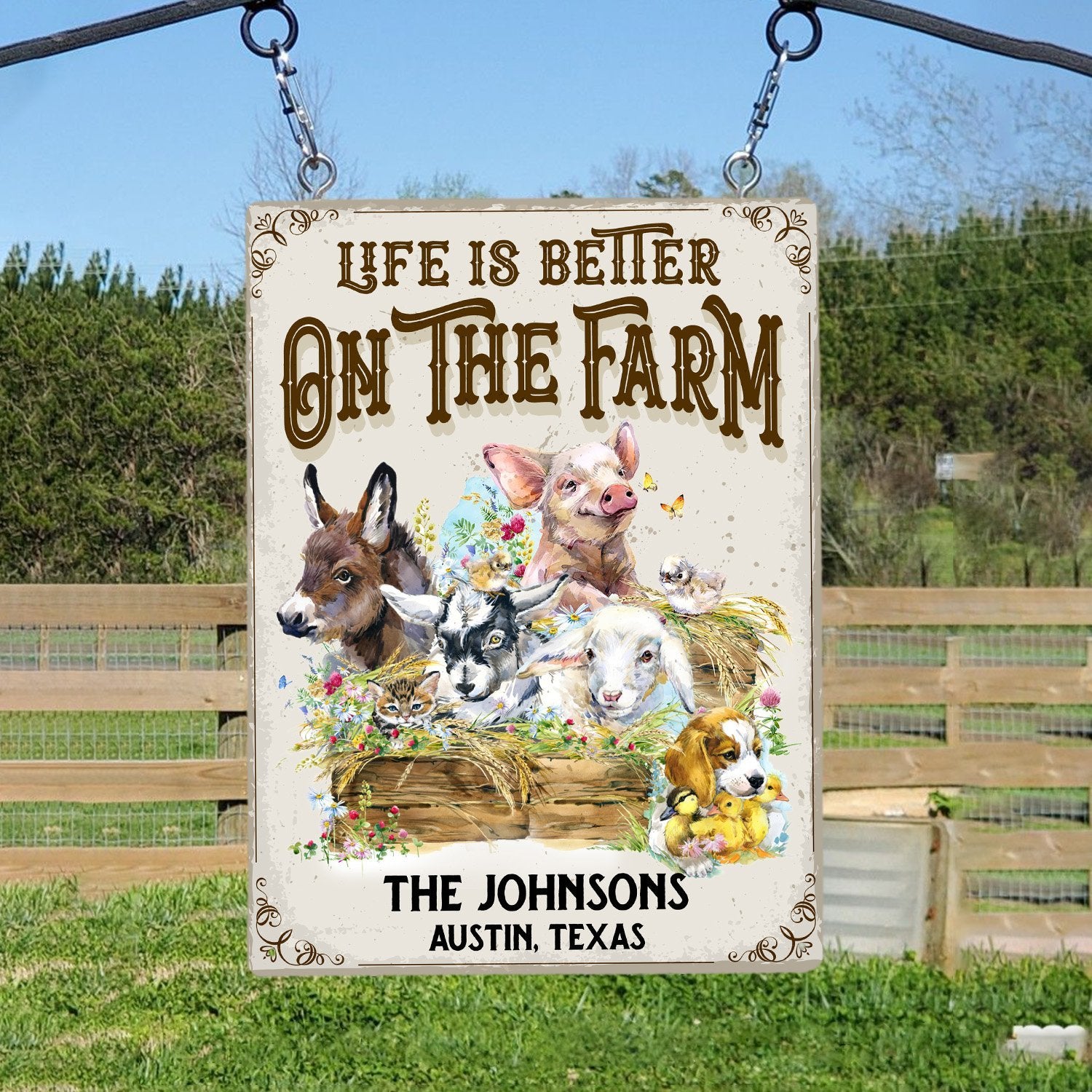 Custom Farm Sign, Life Is Better On The Farm