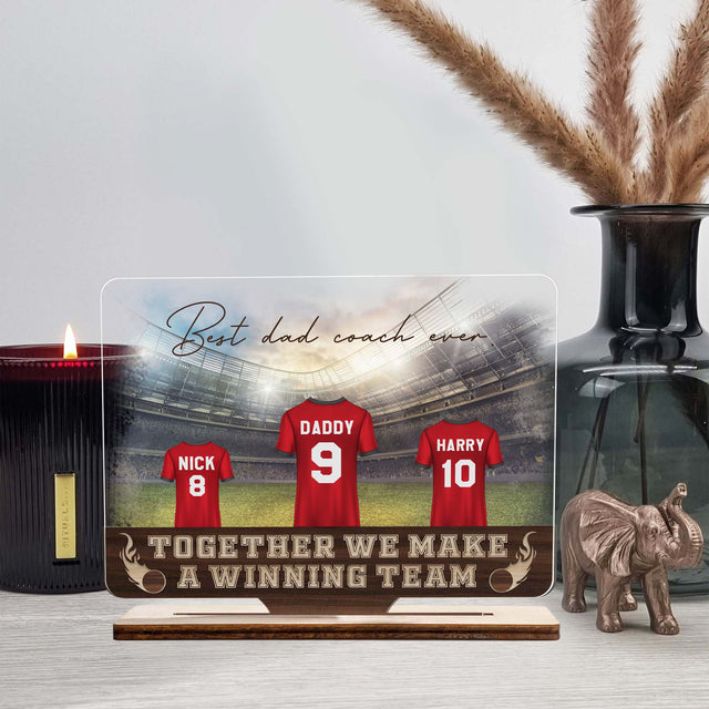 Custom Football Print, Personalized Name, Wooden Plaque 3 Layers