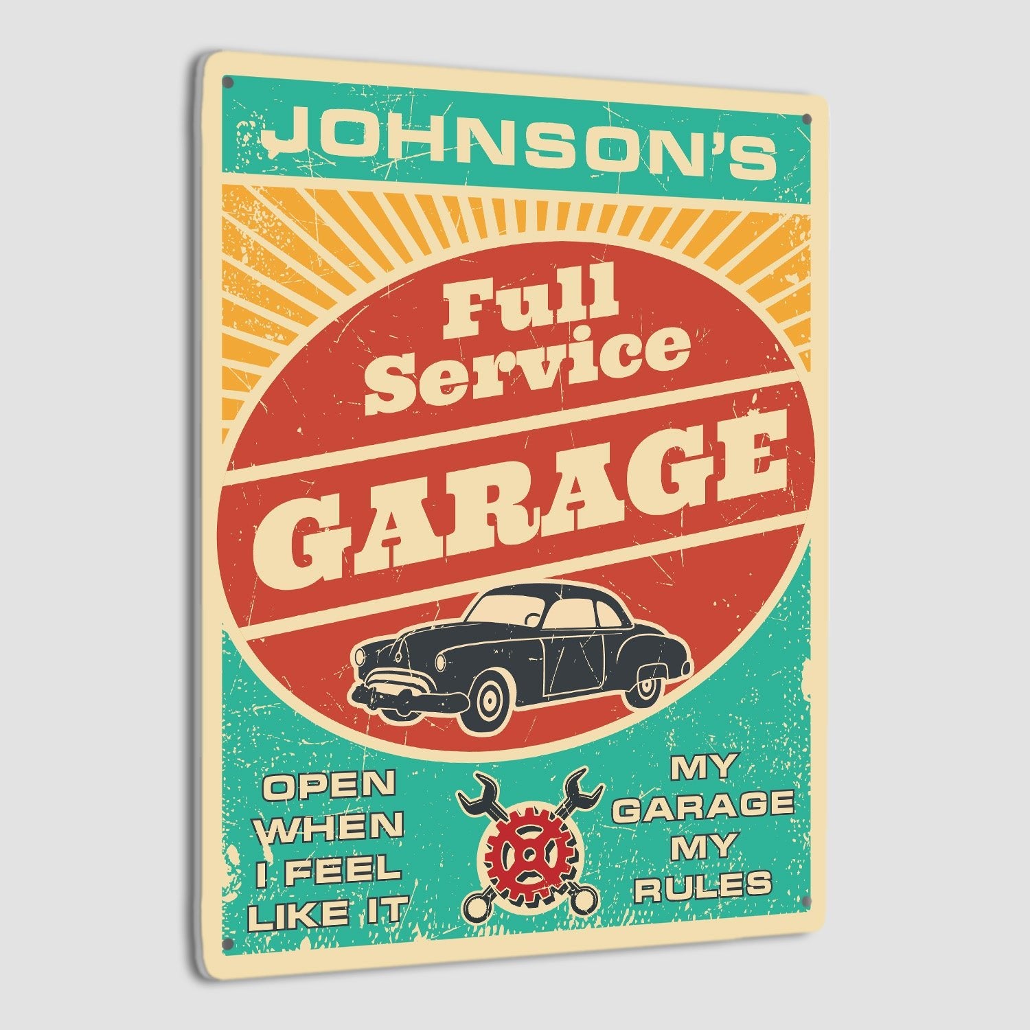 Custom Garage Signs, Personalized Name, Full Service Open When I Feel Like It