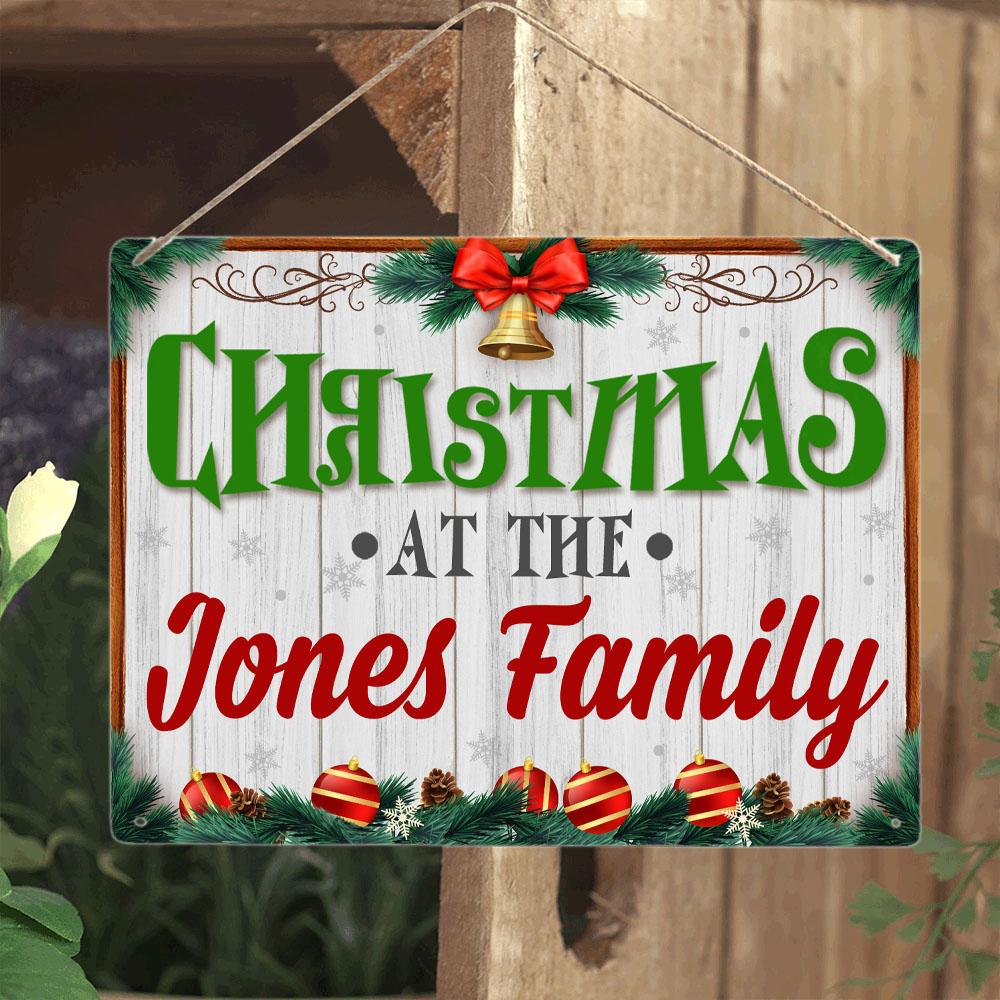 Custom Holiday Gift Sign, Christmas Sign, Personalized Family Name