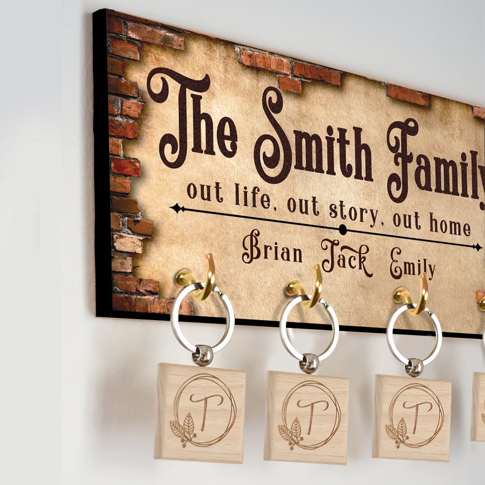 Custom Key Hook, Personalized Family Name, Our Life, Our Story, Out Home