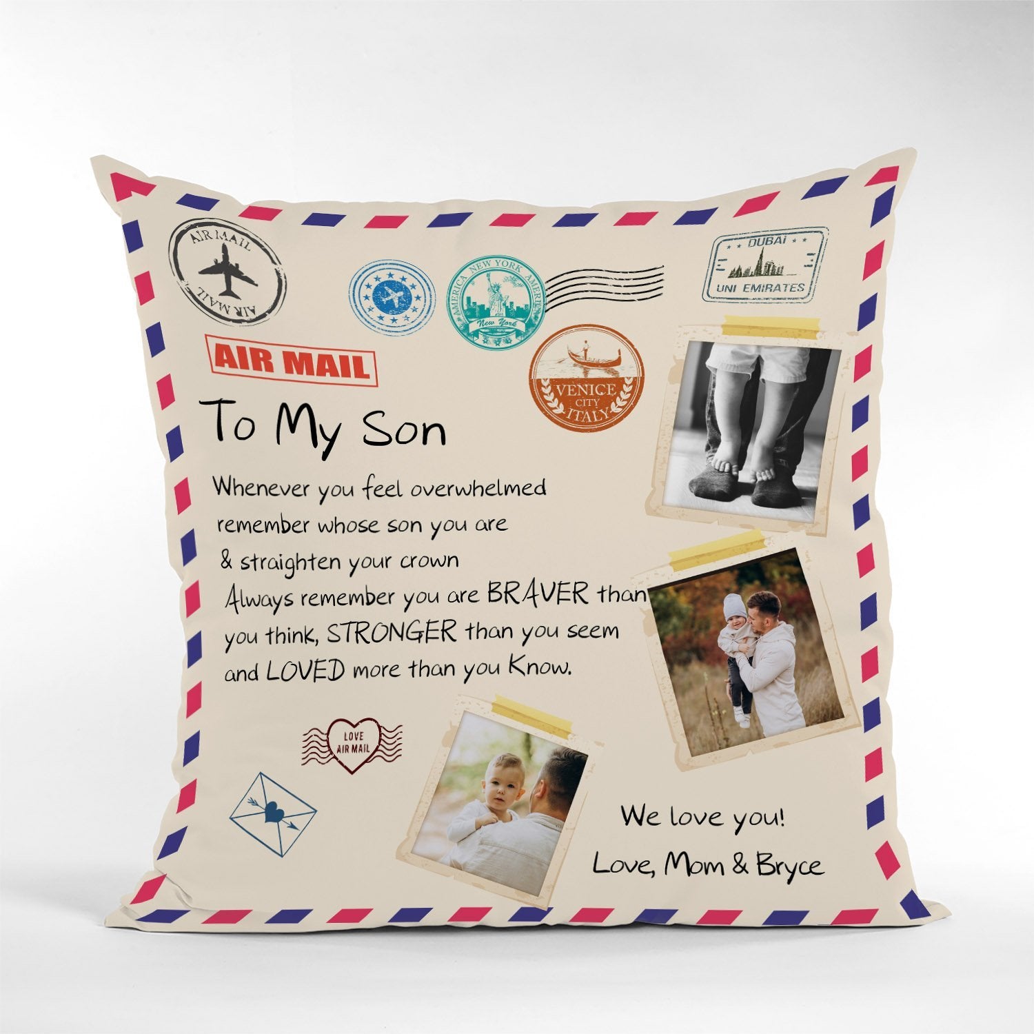 Custom Letter Pillow, Personalized Photo