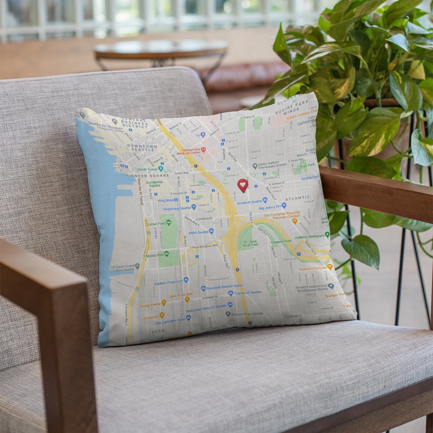Custom Map Print By Location Pillow
