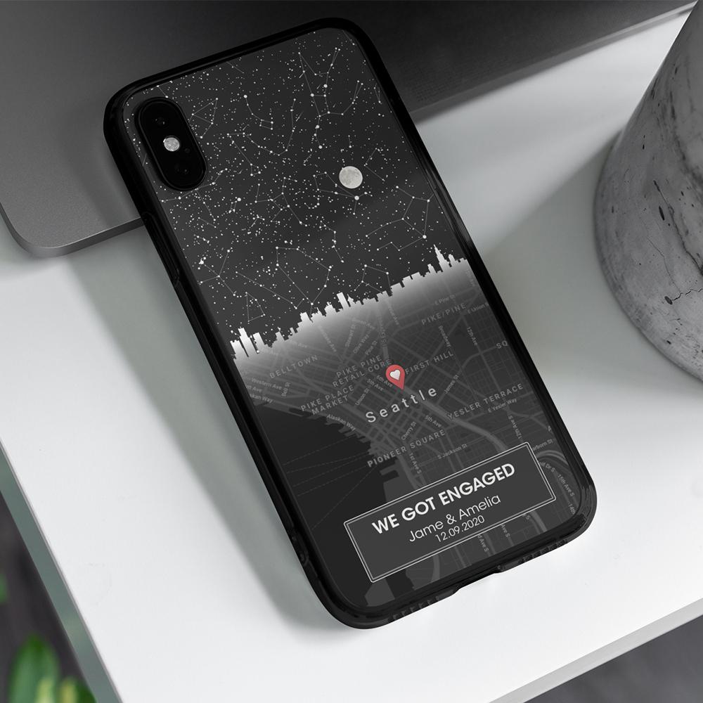 Custom Map Print, Personalized Star Map 2 In 1 Phone Case
