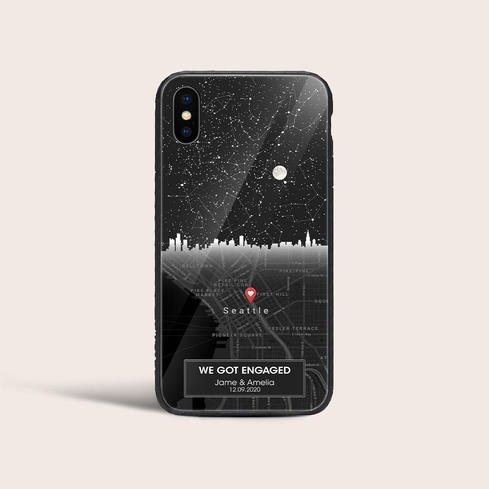 Custom Map Print Customizable Star Map 2 In 1 Phone Case