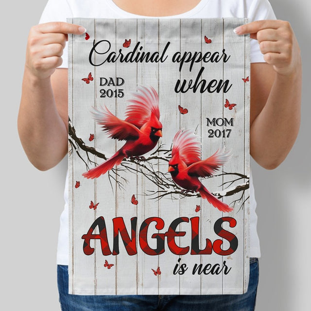 Custom Memorial Garden Flag - A Cardinal Appears When An Angel Is Near