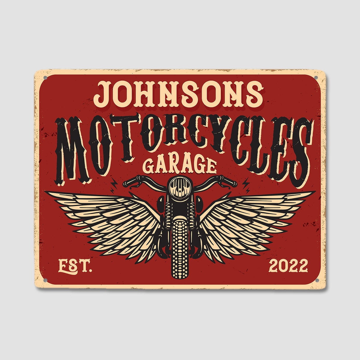 Custom Motorcycle Sign Custom Motorcycle Garage Sign, Customizable Name And Years