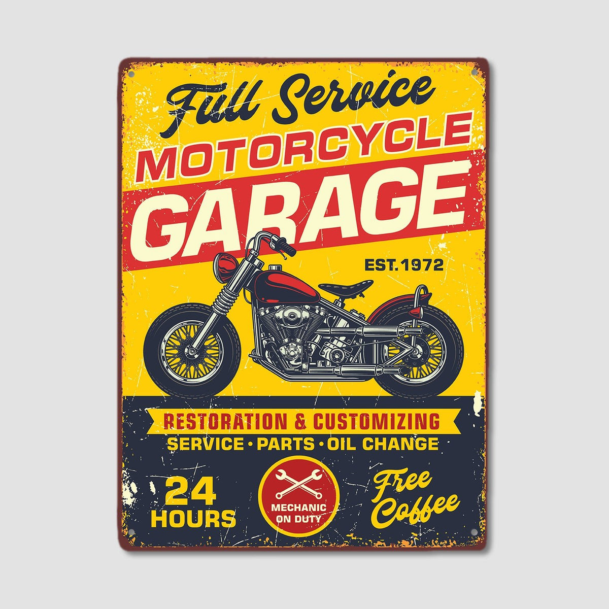 Custom Motorcycle Sign Custom Motorcycle Garage Metal Signs | Personalized Motorcycle Gifts