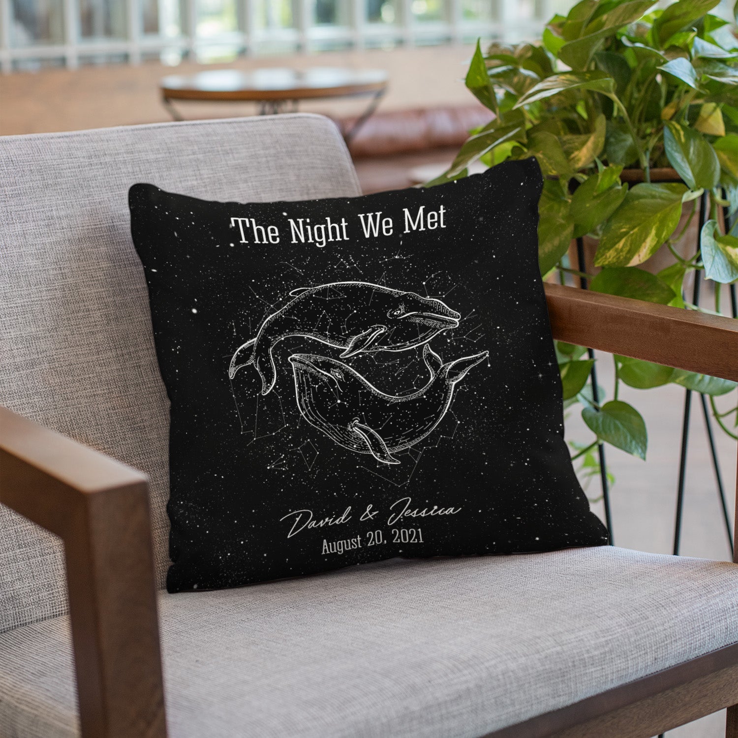 Custom Night Sky By Date And Location, Personalized Text, Pillow