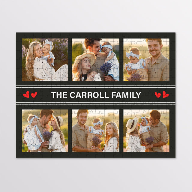 Custom Photo, 6 Pictures, Personalized Name Text Jigsaw Puzzles