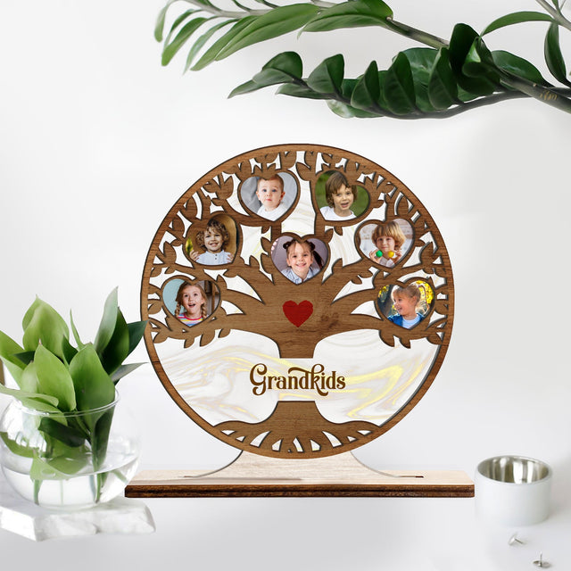 Custom Photo And Family Name, Family Tree, Wooden Plaque 3 Layers