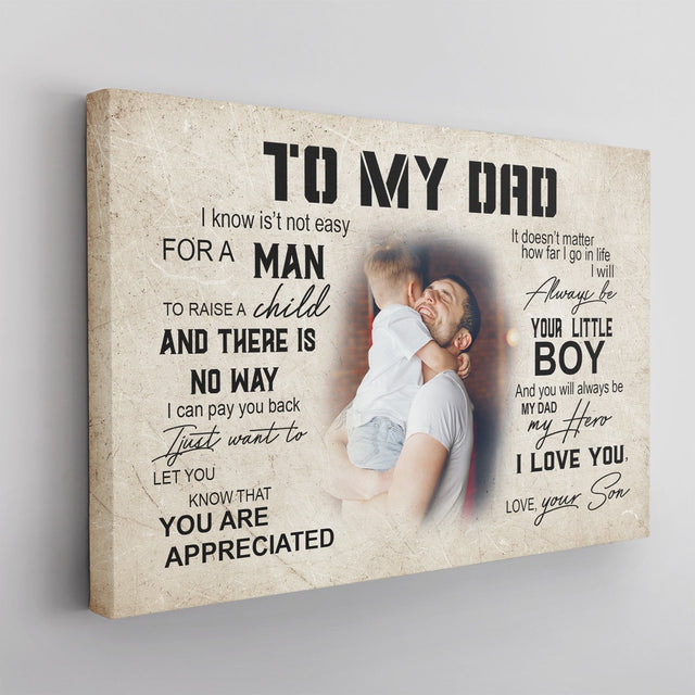 Custom Photo And Text, Gift For Dad, Canvas