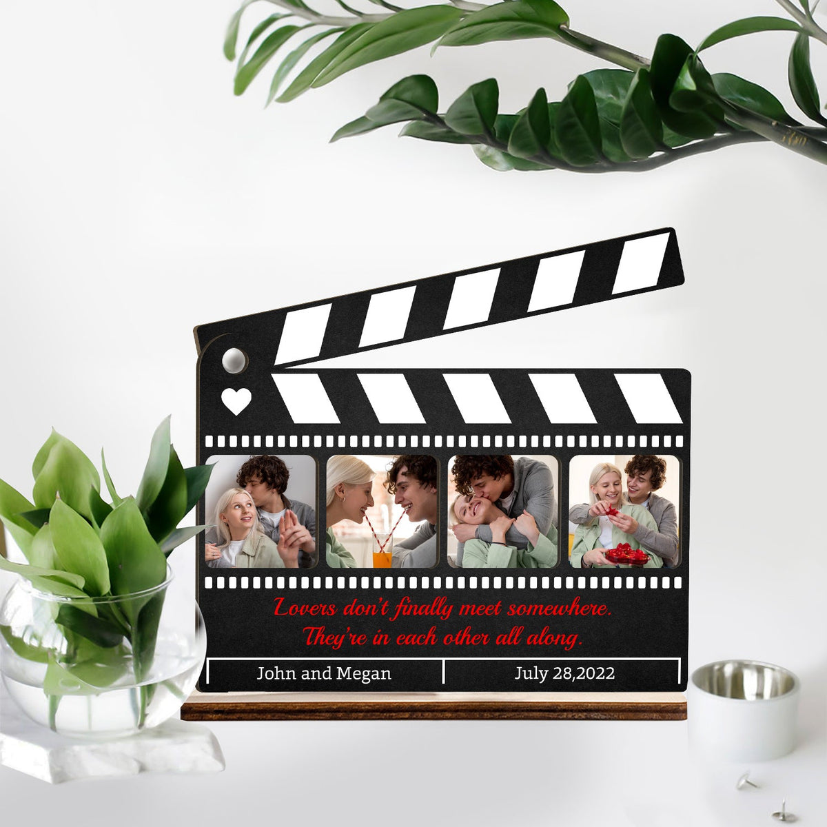 Custom Clapper Board Custom Photo, Clapper Board Shape, Customizable Name, Date And Text, W