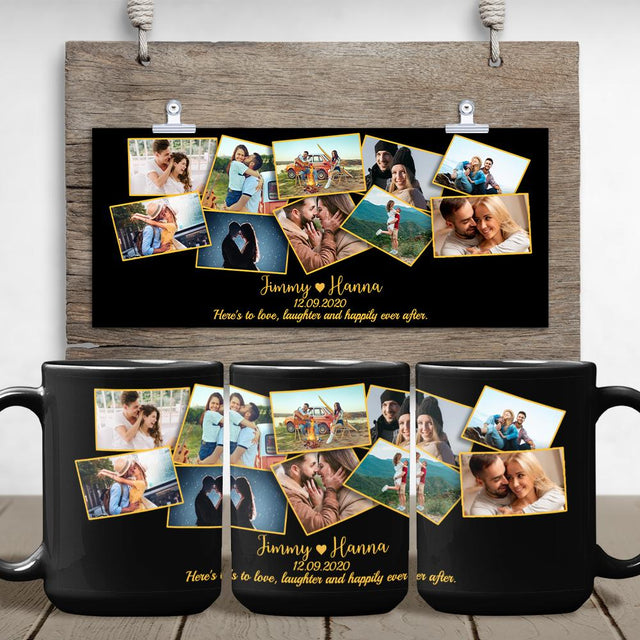 Custom Photo Collage And Text 15 Pictures Mug