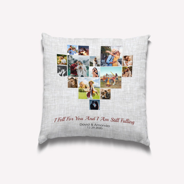 Custom Photo Collage, Personalized Text, 15 Pictures Pillow