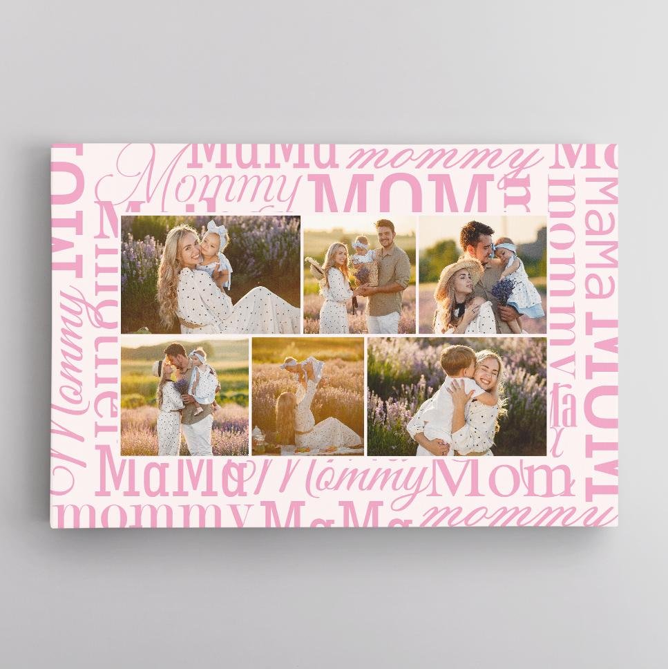 Custom Photo Gift For Mom, 6 Pictures, Canvas Wall Art