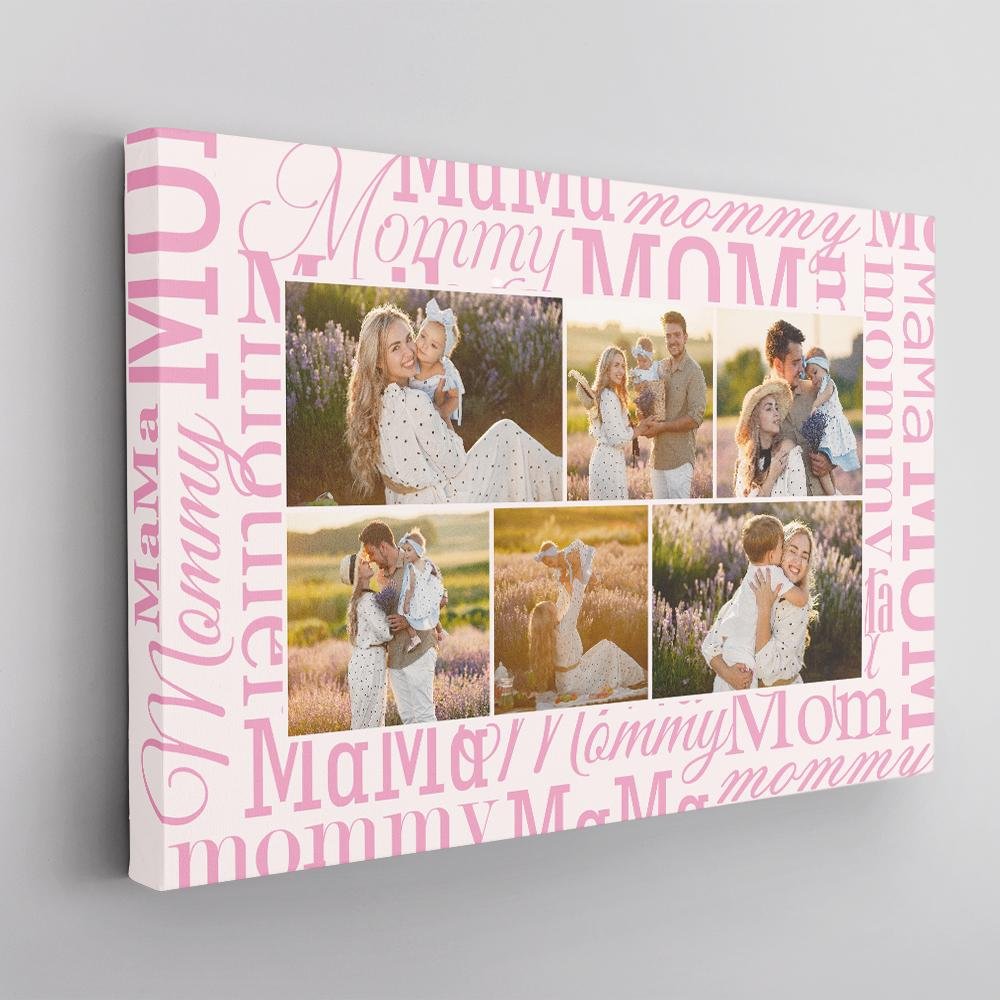 Custom Photo Gift For Mom, 6 Pictures, Canvas Wall Art