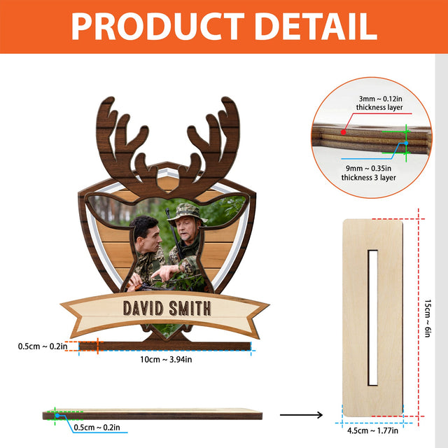 Custom Photo, Hunting Deer, Wooden Plaque 3 Layers