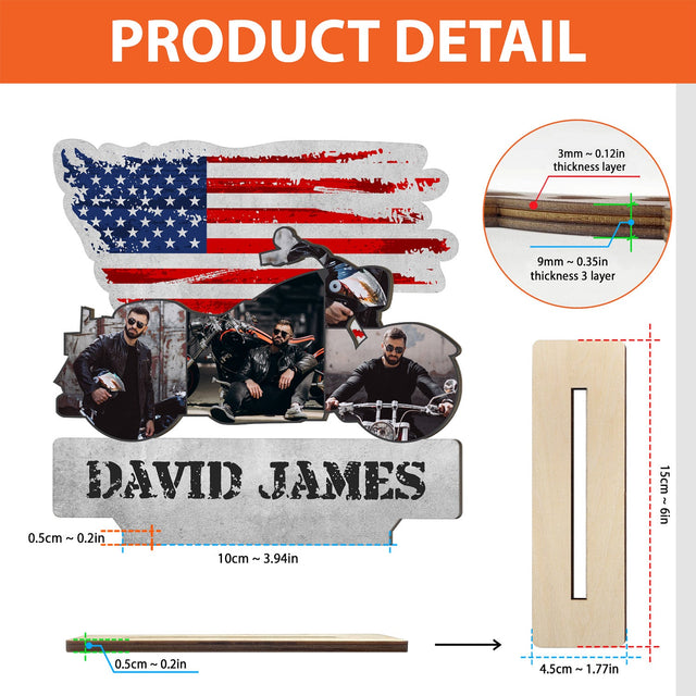 Custom Photo, Motorbike Shape, Wooden Plaque 3 Layers