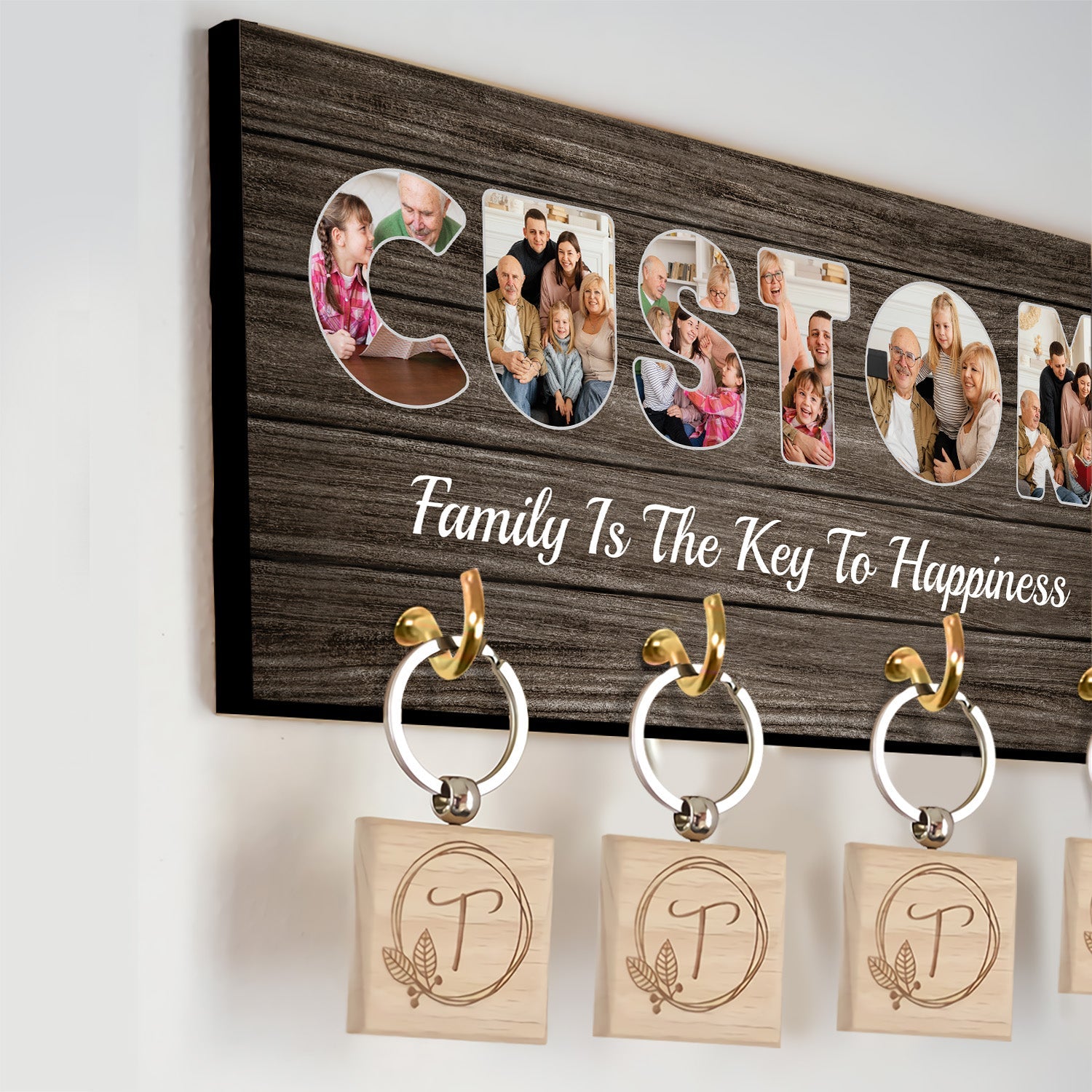 Custom Photo On Text - Personalized Name And Text, Key Hook