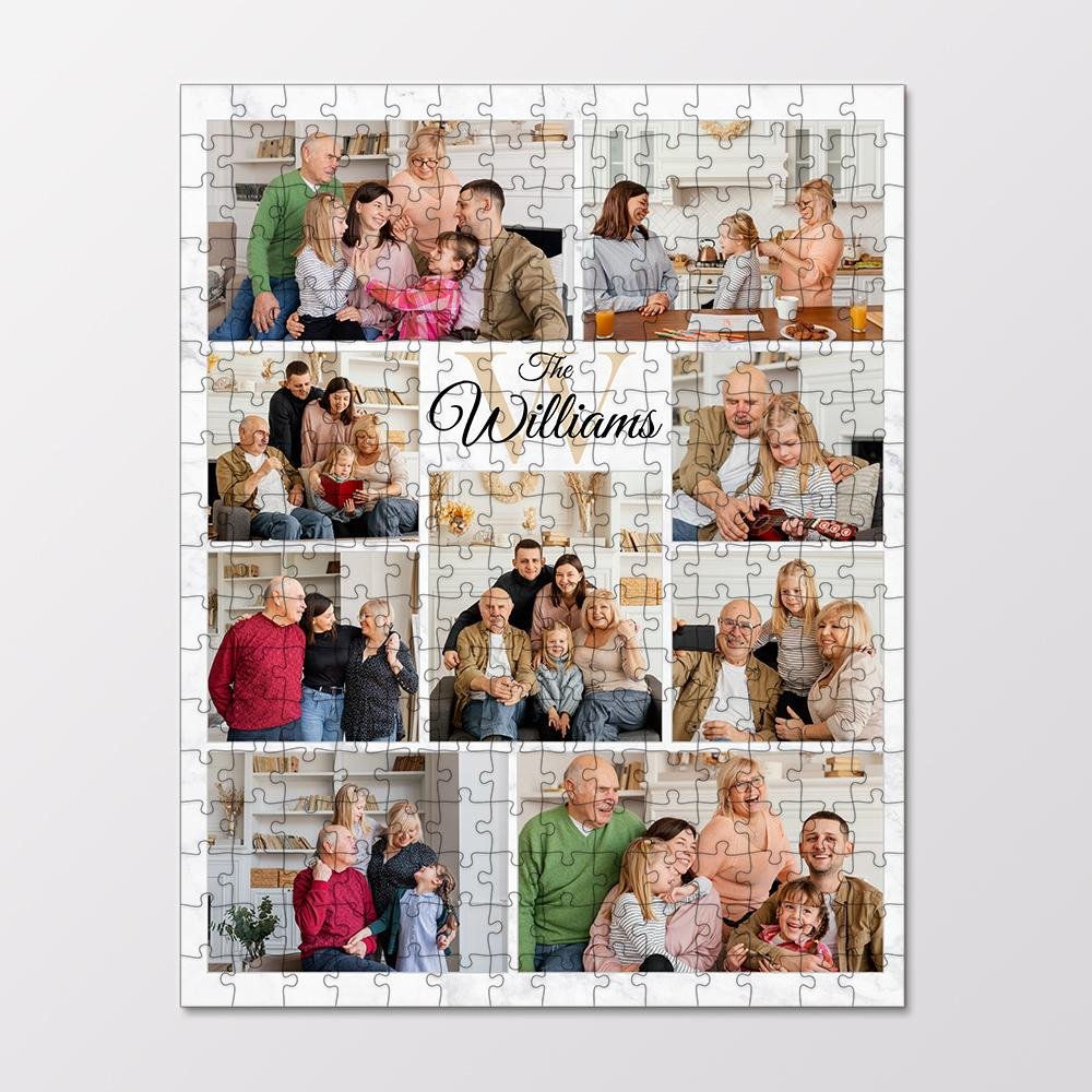 Custom Photo, Personalized Family Name Jigsaw Puzzles