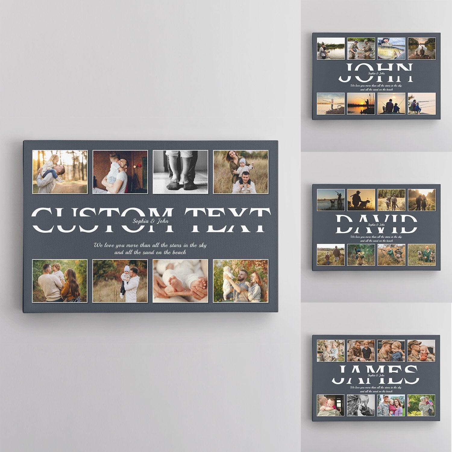 Custom Photo - Personalized Name And Text Canvas Wall Art