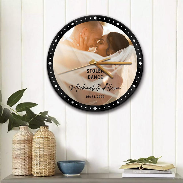 Custom Photo, Personalized Name And Text, Wall Clock