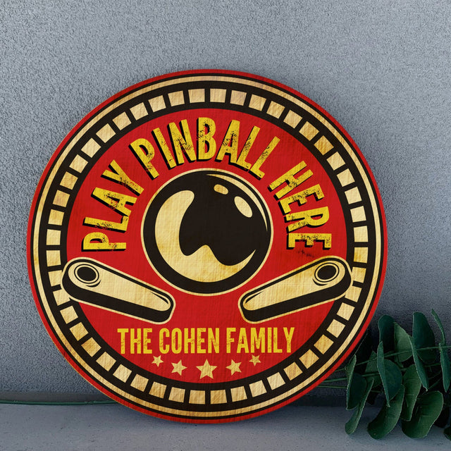 Custom Pinball Sign, Personalized Family Name