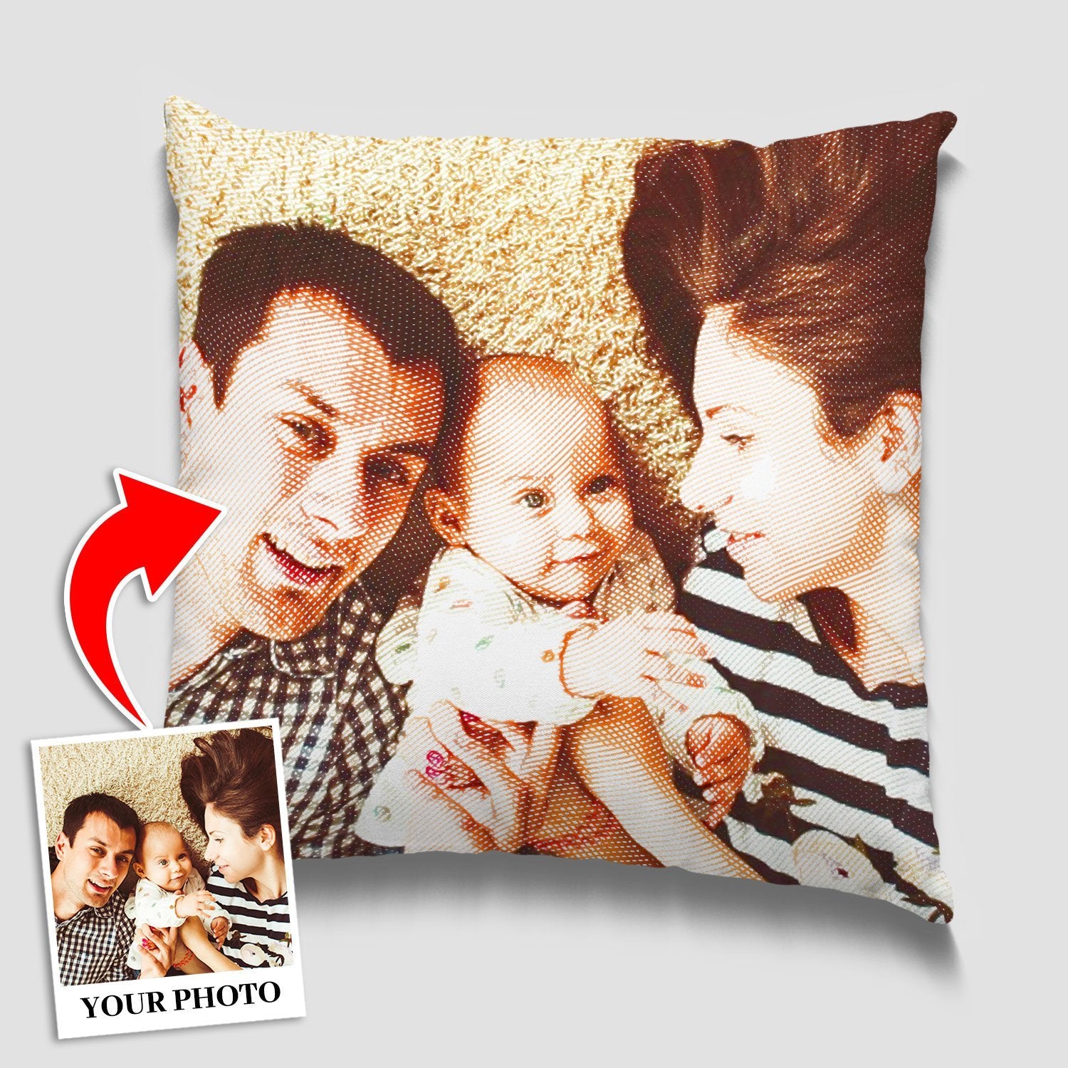 Custom Portrait From Photo, Painting, Pillow