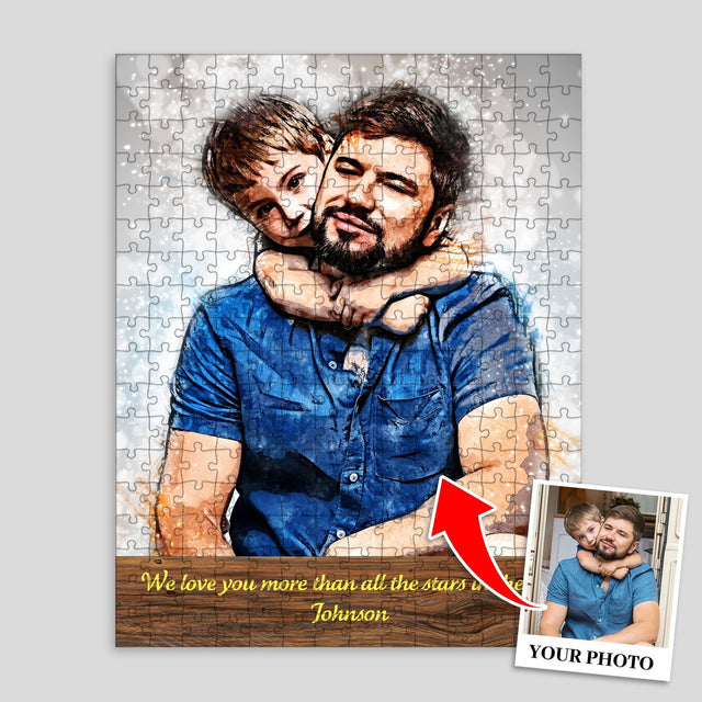 Custom Portrait From Photo, Sparkle Watercolor, Jigsaw Puzzles