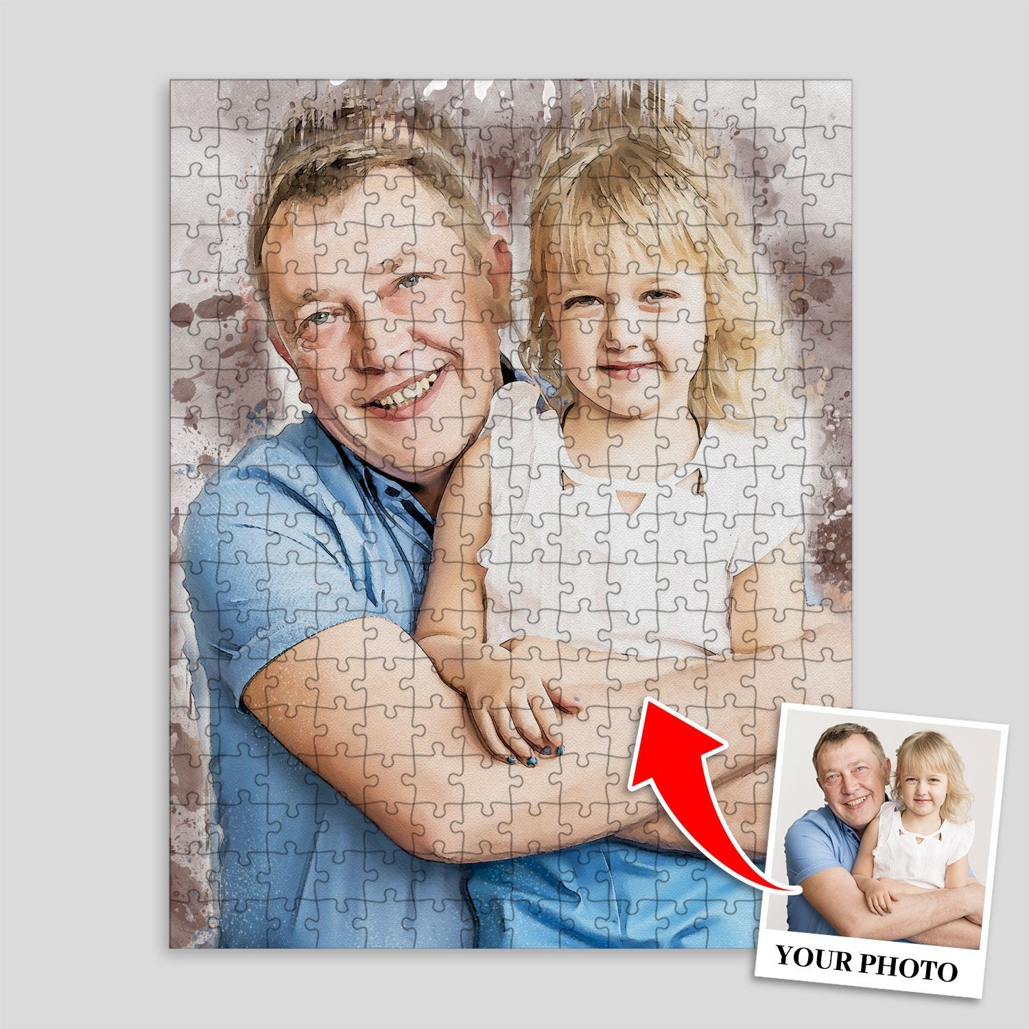 Custom Portrait From Photo, Watercolor Painting, Jigsaw Puzzles