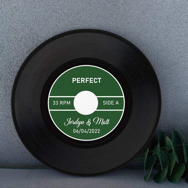 Custom Round Sign, Personalized Name And Text, Green Vinyl