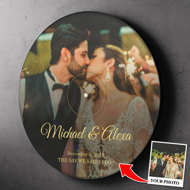 Custom Round Wood Sign, Personalized Photo And Text