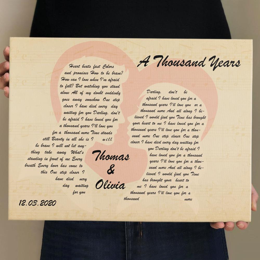 Custom Song Lyric, Personalized Name And Text Canvas