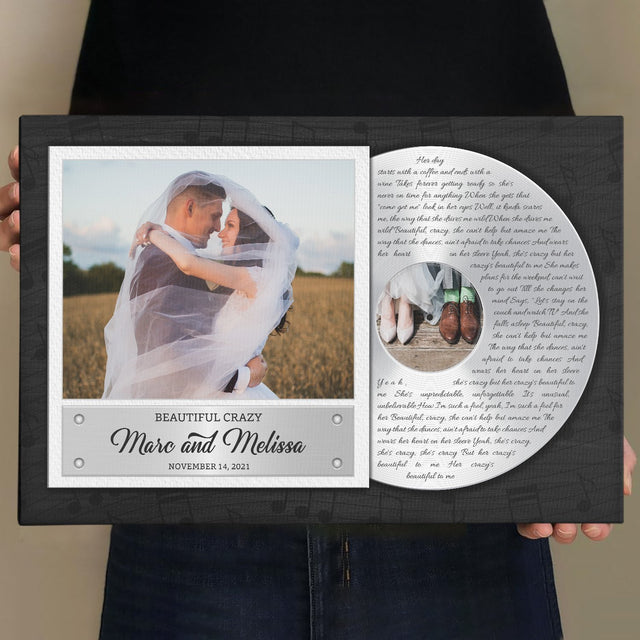 Custom Song Lyrics, CD Album, Custom Name And Photo, Canvas Wall Art