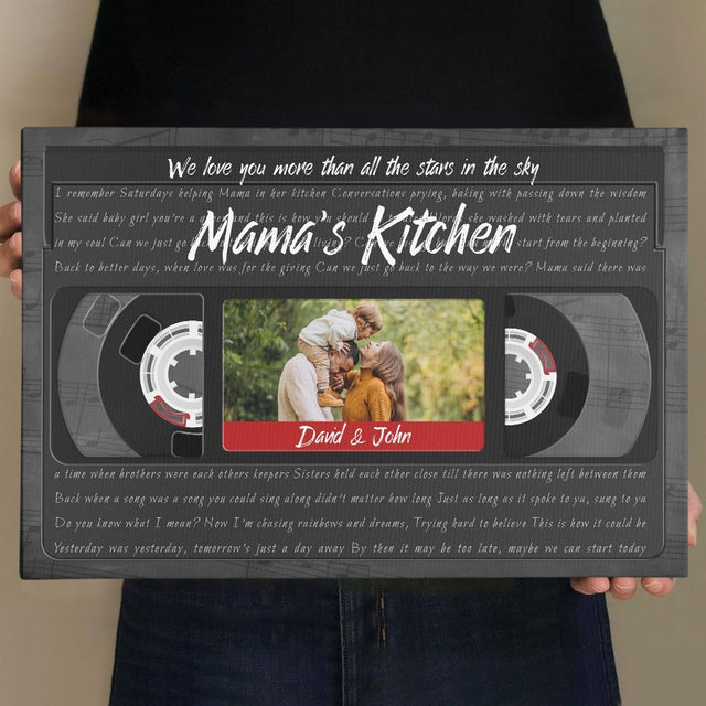 Custom Song Lyrics For Mom, Personalized Text And Upload Photo, VHS Tape, Mother Day Gift Canvas