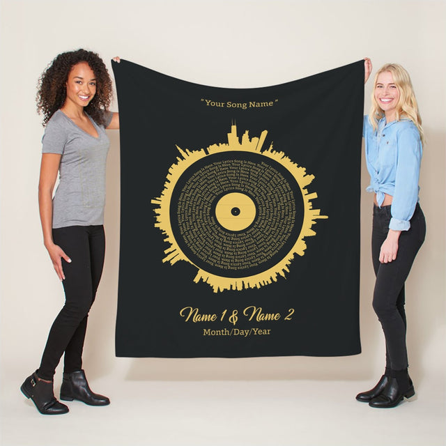 Custom Song Lyrics, Personalized Name And Date Blanket