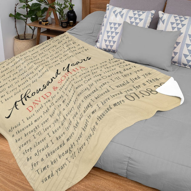 Custom Song Lyrics, Personalized Name And Date, Maize Background Blanket