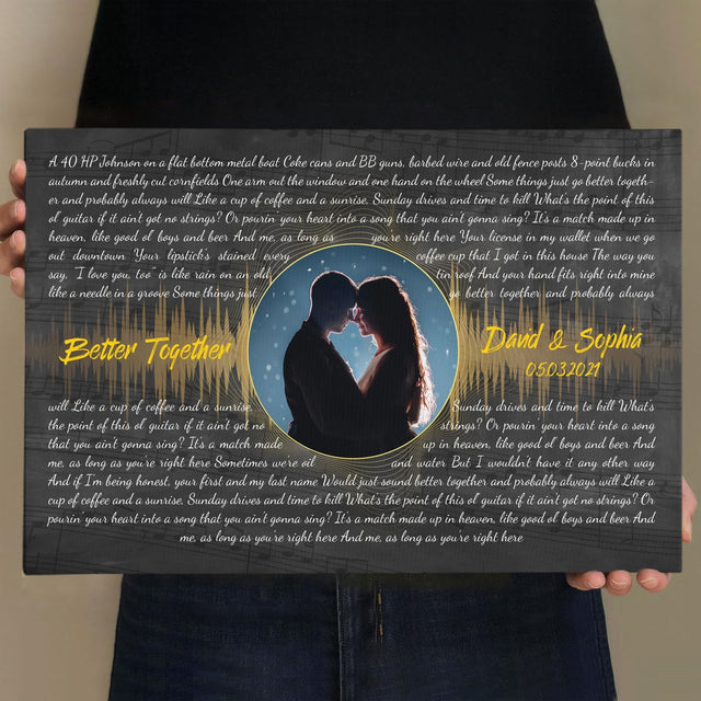 Custom Song Lyrics, Personalized Song Name And Text, Canvas Wall Art, Gift For Wedding 
