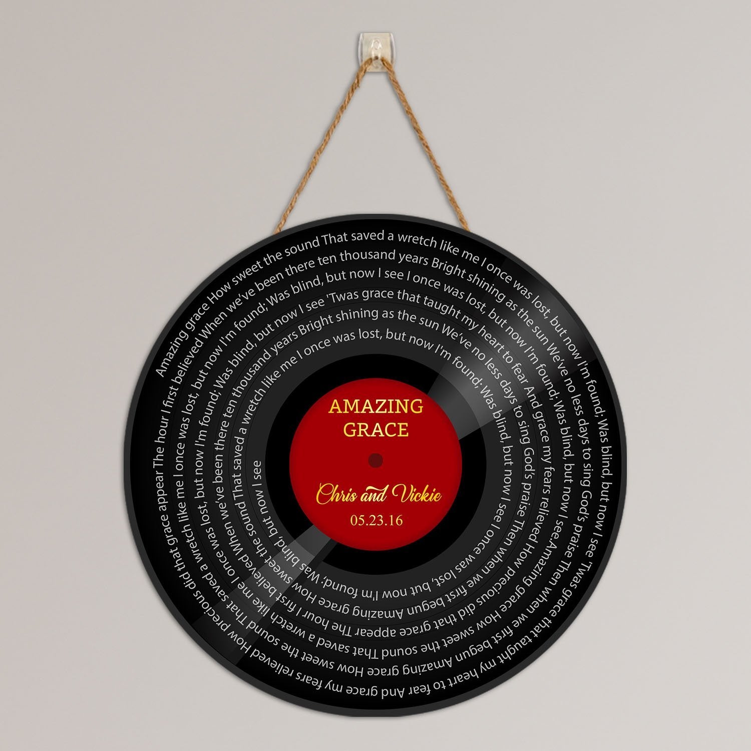 Custom Song Lyrics, Vinyl Record Art, Personalized Song Name And Text Round Wood Sign