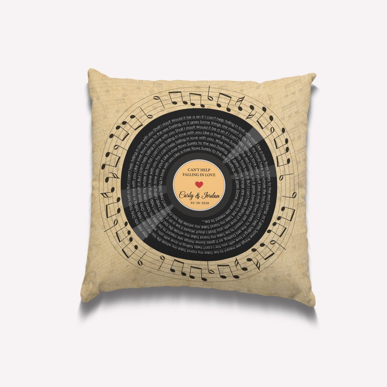 Custom Song Lyrics, Vinyl Record Art, Pillow