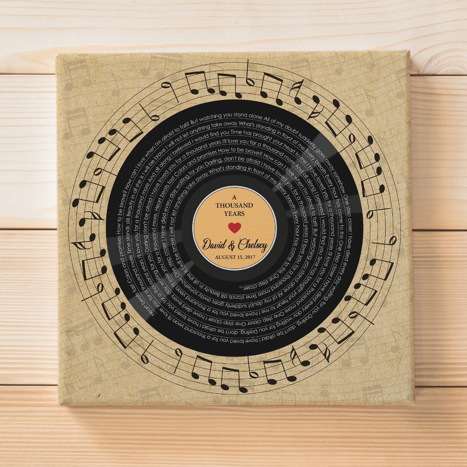 Custom Sound Wave Art, personalized vinyl record, Anniversary gift for him,  Mothers Day gift for mom, custom song print, Wedding gift