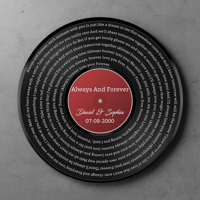 Custom Song Lyrics, Vinyl Record, Personalized Song Name And Text Round Wood Sign