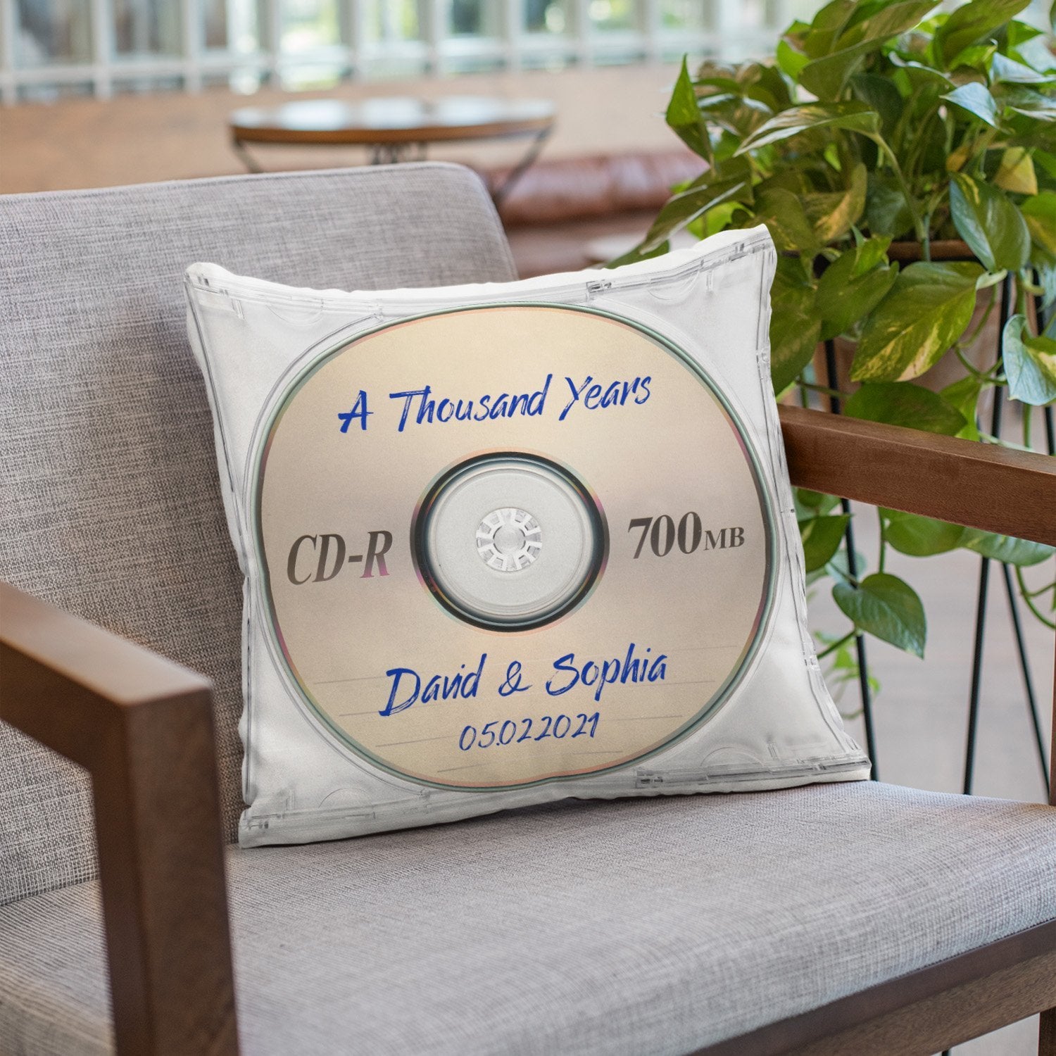 Custom Song Name, Name And Date, CD Video, Pillow