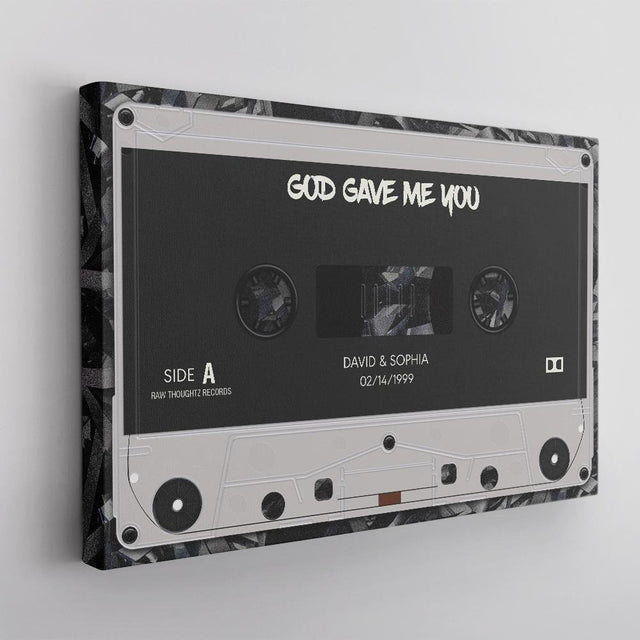 Custom Song Name, Personalized Name And Date Cassette Tape Canvas